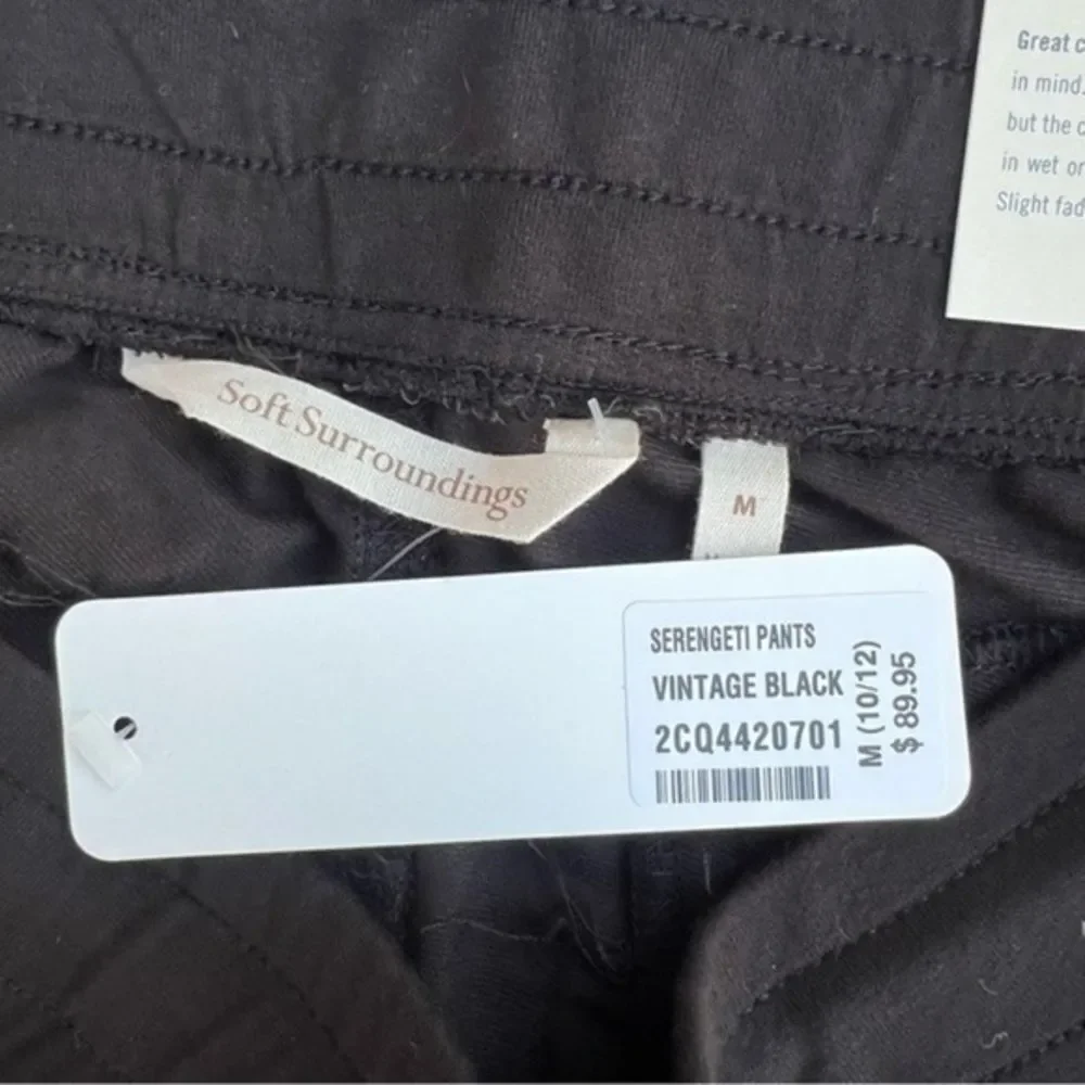 Soft‎ Surroundings Jogger Pants Womens M Embroidered Serengeti in Vintage Black - Picture 6 of 12